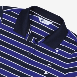 Fila Golf Striped - Naisten Poolopaita - Laivastonsininen | FI-64385